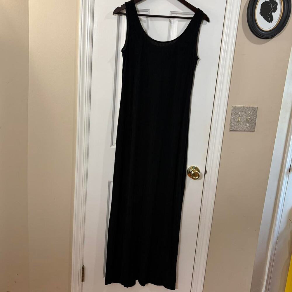 Vintage 90s black crinkle maxi